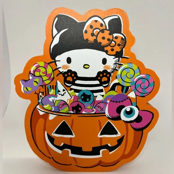 Hello Kitty Halloween Candy Trunk or Treat Wood Sign Wall Art Decor Die Cut - Picture 2 of 7